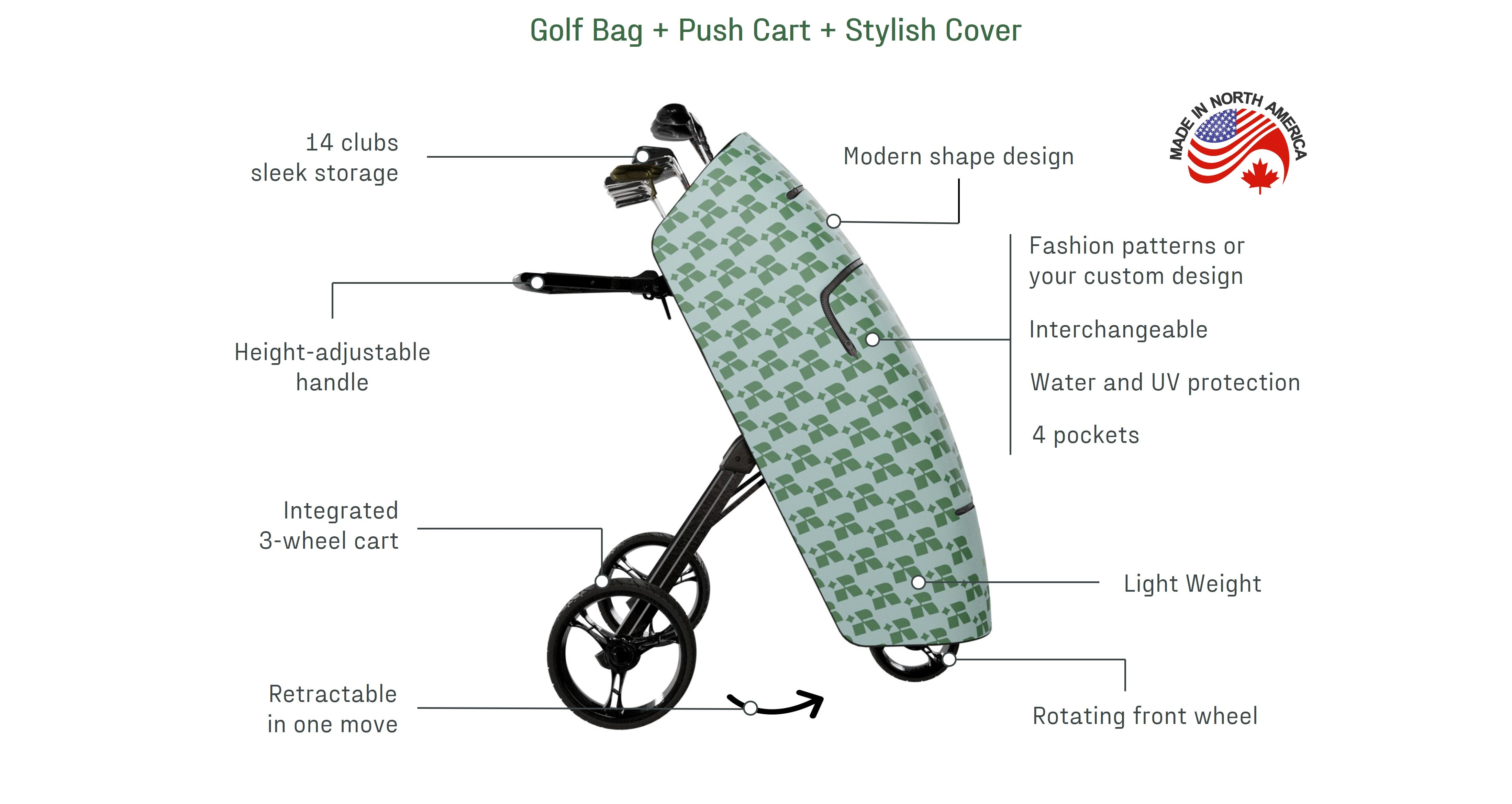 Golf bag best sale walking cart